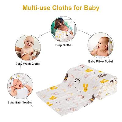 KOROTUS Muslin Burp Cloths 100% Cotton Muslin Cloths Large 10''x20'' Extra  Soft and Absorbent 5 Pack Baby Burping Cloth for Boys and Girls - Yahoo  Shopping