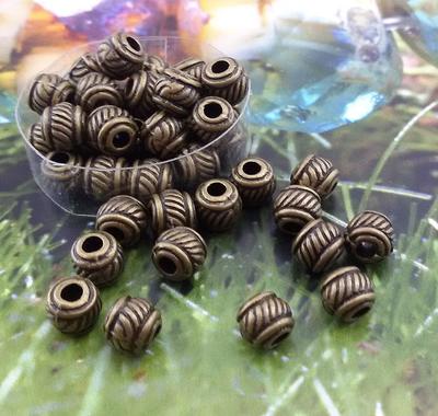 18K Gold Plated Brass Round Corrugated Spacer Beads Bulk Beads For
