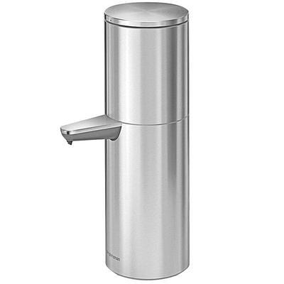 simplehuman Single Wall Mount Shower Pump, 15 fl. oz. Shampoo and Soap  Dispenser, Stainless Steel