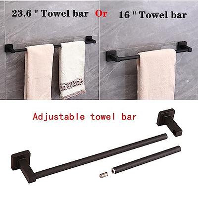 5-Piece Bathroom Hardware Set Matte Black, Lava Odoro Towel Bar Set  Stainless Steel Wall Mounted - Include 2 Towel Bar Towel Ring Toilet Paper  Holder