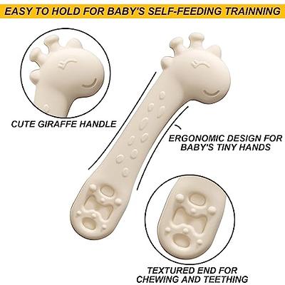 COZYPANDA Baby Spoons, Baby Led Weaning Spoons for Stage 1 + Stage 2,  Toddler Spoons with Soft-Tip Soothness Gums, 2 Pcs Silicone Baby Spoon, Baby  Spoons Self Feeding 6 Months (Brown & Beige) - Yahoo Shopping