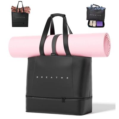 BOCMOEO Yoga Mat Bag, Yoga Tote Bags and Carriers for Women, Waterproof Yoga  Mat Carrying Bag Shoulder Gym Bag with Yoga Mat Holder & Wet Pocket for Gym,  Yoga, Pilates, Travel, Beach