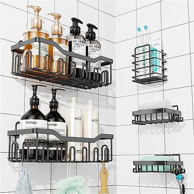 Amorettise 8 Pack Shower Caddy, Shower Shelves - 4 Pack Adhesive Bathroom  Shower Shelf No Drilling with 4 Soap Holders, Stainless Shower Rack Bathroom  Organizer for Storage Decor (Black) - Yahoo Shopping