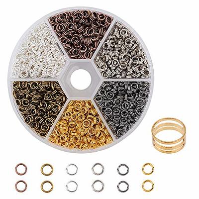 1000 Piece Iron 4-10mm Jump Ring Set, Unsoldered Gold Color Jump