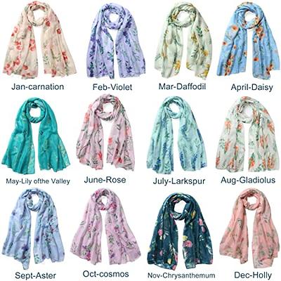 Carnation Monogram Silk Shawl Purple