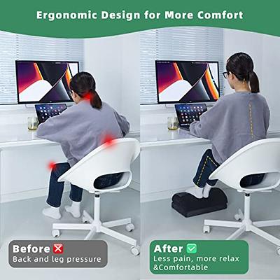 Footrest - Foot Rest for Under Desk at Work - Memory Foam Foot Stool with 2  Adjustable Height for Office Gaming & Computer Chairs - Comfortable