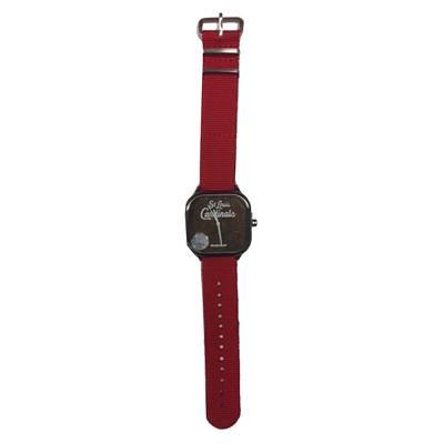 Men's St. Louis Cardinals Black Silicone Strap Wristwatch