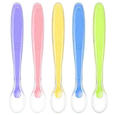 Totority 4 pcs eating training spoon baby silicone spoon silicone