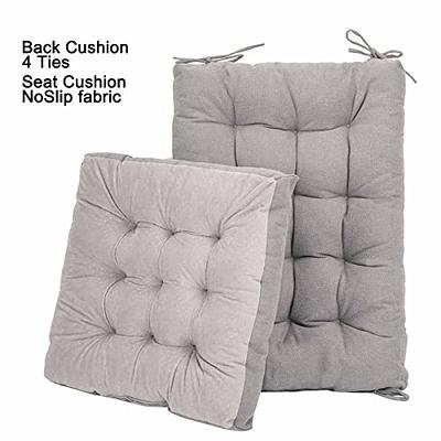 Wellsin Black Chair Cushions for Dining Chairs 4 Pack, Memory Foam