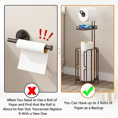 Toilet Paper Holder Stand with Reserve and Dispenser for 4 Mega