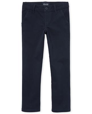 Boys Uniform Twill Woven Stretch Straight Chino Pants