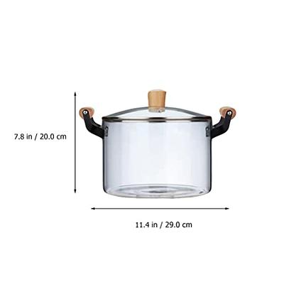 Glass Simmer Pot 1.5L Glass Saucepan with Cover Glass Cookware for Stovetop  Past