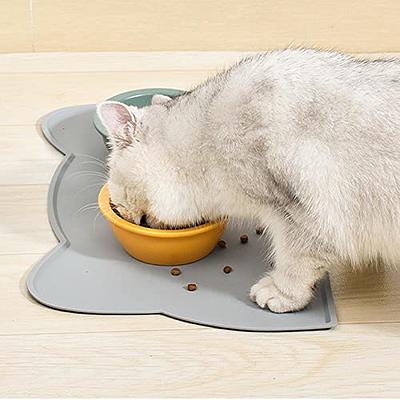 Silicone Pet Feeding Mat for Dogs and Cats, Waterproof Pet Food Mats Tray with Edges, Non Slip Dog Cat Bowl Mat for Food and Water, Washable Pet Bowl