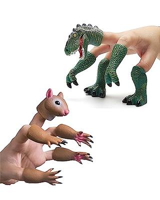 FUN LITTLE TOYS 10 PCS Dinosaur Finger Puppets for Kids Rubber, Soft  Realistic Pinata Stuffers Set, Bath Dinosaur Head Finger Toys, Animal  Puppet