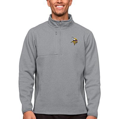 Men's Antigua Heather Gray Minnesota Vikings Victory Pullover Sweatshirt Size: Medium