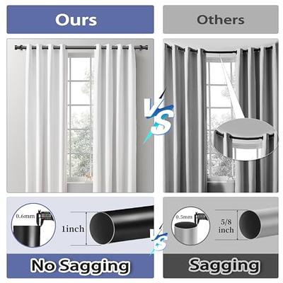 Curtain Rod for Window 18-45''(1.5-3.75ft), YNL Matte Black Small