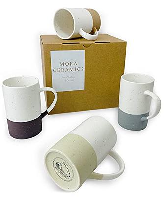 Mora Ceramics 12oz Coffee Mug Set of 4 - Tea Cups with Handle - Microwave  and Dishwasher Safe, Perfect For Mug Lovers - Rustic Matte Glaze, Modern  Design - Assorted Colors - Yahoo Shopping