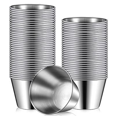 Stainless Steel Sauce Cups 2.5 oz Ramekins for Condiments Dipping Portions  (4) 