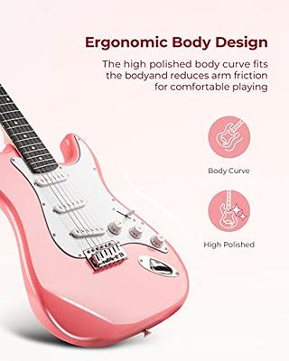 Electric Guitar, 39 Inch Full Size Pink Electric Guitar Beginner