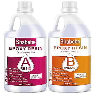 Fast Cure Epoxy Resin 80oz-Shabebe Upgrade 4H Demold Epoxy Resin with 3X  Anti-Yellowing, Crystal Clear & Bubble Free Epoxy Resin, Casting & Coating