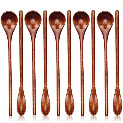 6pcs Wooden Spoons Wood Soup Spoon for Eating Mixing Stirring