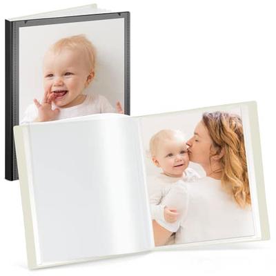 Dunwell 8x10 Photo Album Book - (Silver), Art Portfolio Binder for 8 x 10 Photos, Album Binder with 24 Clear Pockets, Displays 48 Pages, 10x8 Sheet