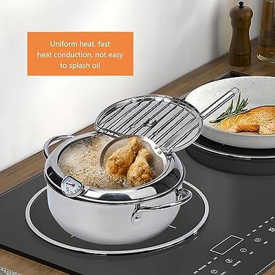 Stainless Steel Kitchen Fryer Pot Pan Tempura Fry Foods W