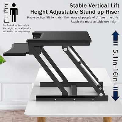 SHW 36-Inch Height Adjustable Standing Desk Sit to Stand Riser Converter  Workstation, Black