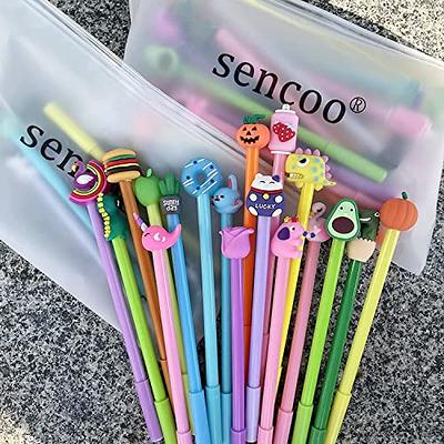 sencoo 24 pack Cute Cartoon Gel Blue Ink Pens Assorted Style