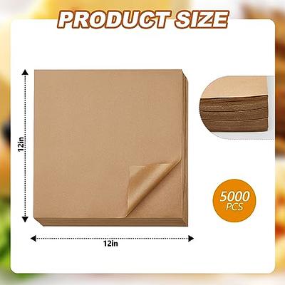 Tenceur 5000 Pcs 12 x 12 Grease Proof Deli Wrappers Bulk Wax Paper Sheets  Pack Pre