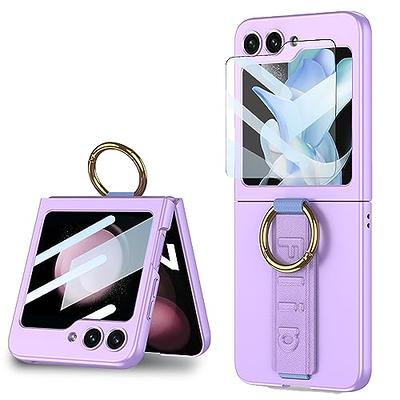 Z Flip 5 Case, Slim Leather Shockproof Phone Case For Samsung Galaxy Z Flip  5 With Wrist Strap Holder