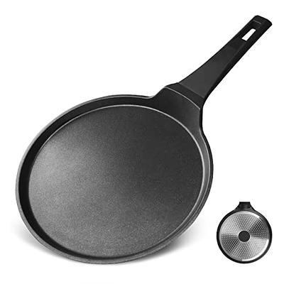 Crepe Pan Nonstick Dosa Pan, Tawa Pan for Roti Indian, Non-Stick Pancake  Griddle Compatible with Induction Cooktop, Comal for Tortillas, Griddle Pan  for Stove Top - 11 Inches 