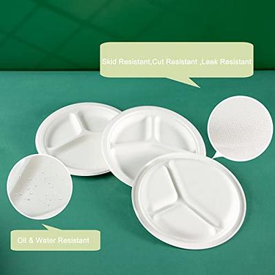 SUT 150 Pack 100% Biodegradable 7inch Heavy Duty Paper Plates