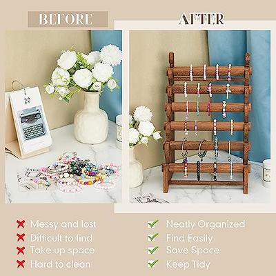  MOOCA 4-Tier Wooden Jewelry Display, Jewelry Stand, Bracelet  Holder,Bracelets, Necklaces, Watches, Bangles Holder Stand, Accessory  Display Storage Organizer, Coffee Color : Clothing, Shoes & Jewelry