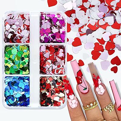 Aurora Holographic Heart Nail Art Stickers - Valentine's Day Nail