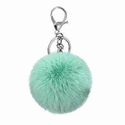 Cityelf Cute Faux Rabbit Fur Ball Pom Pom Keychain Car Key Ring Handbag  Tote Bag Pendant Purse Charm