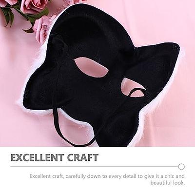Furry Feline Halloween Mask with Glam Bow