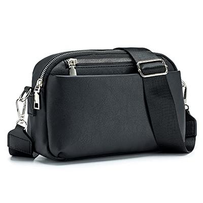 Black Crossbody Bag With Wide Strap