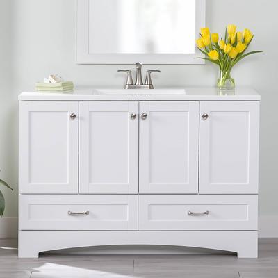 48 White Double Sink Vanity Cabinet 