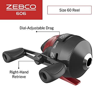 Zebco 606 Spincast Reel and Fishing Rod Combo, 6-Foot 6-Inch 2-Piece  Fiberglass Fishing Pole with EVA Handle, Size 60 Reel, Quickset Anti-Reverse  Fishing Reel, Right-Hand Retrieve, Black/Red - Yahoo Shopping