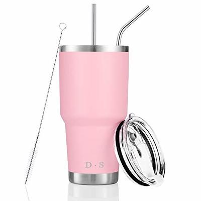 30 oz Tumbler with Handle Straw Cup Travel Mug with Leakproof Lid Vacuum  Insulated Stainless Steel Mug with Straw and Brushes All