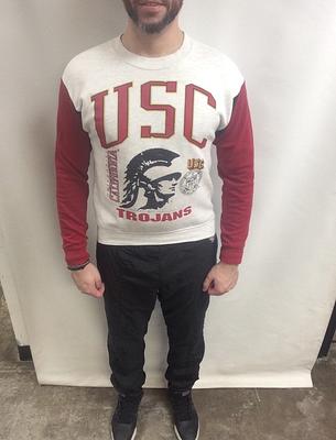 Vintage 90's University Of Southern California Usc Trojans College Classic  Light Gray Sweatshirt H.l. Miller Gold, Made in USA