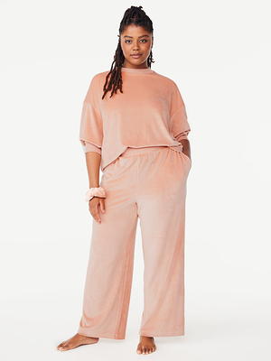 Secret Treasures Women's and Women's Plus Stretch Velour Long Sleeve Notch  Collar Pajama Set 