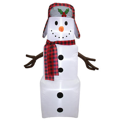 Inflatable 4ft. Ice Cube Snowman w/Buffalo Check Hat & Scarf - Yahoo  Shopping