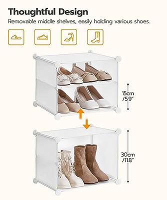 White 24 Pair Shoe Storage Cabinet, 8-Tier Feestanding Cube Shoe Rack  Closet Organizers for Bedroom, Hallway