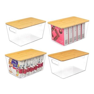 mDesign Plastic Stackable Closet Storage Organizer Bin Containers with  Front Pull Drawer for Cabinet, Desk, Shelf, Cupboard, or Dresser  Organization - Lumiere Collection - 4 Pack - Clear - Yahoo Shopping