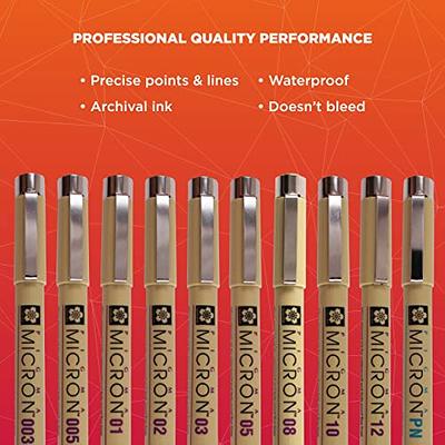 SAKURA Pigma Micron Fineliner Pens - Archival Black Ink Pens - Pens for  Writing, Drawing, or Journaling - Assorted Point Sizes - 6 Pack