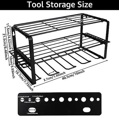 VEVOR Power Tool Organizer, 4 Slot, 3 Layers, Cordless Drill Holder Wall Mount, Battery Charging Station Storage Rack, Multi-function Garage