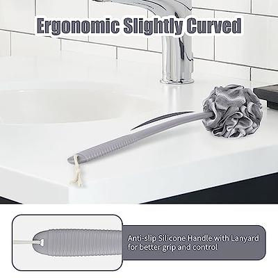 KUFUNG Scrub Brush, Cleaning Shover Scrubber with Ergonomic Handle and  Durable Bristles for Bathroom Shower Sink Carpet Floor (9 inch, Blue)