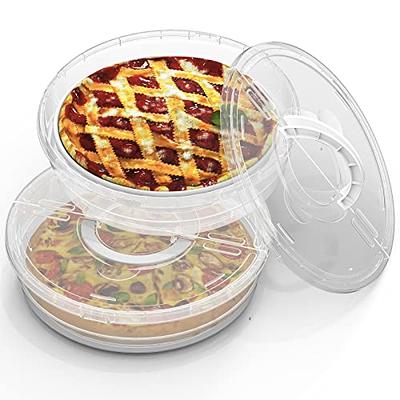 12inch 2 Pack Food Storage Container with Lid and Handle, Reusable 2  Compartments Pizza Slice Storage Container, Round Pie Carrier Leftover  Pizza Keeper for Food Cake Cheesecake Tortilla Pastry - Yahoo Shopping